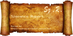 Szerencs Rupert névjegykártya